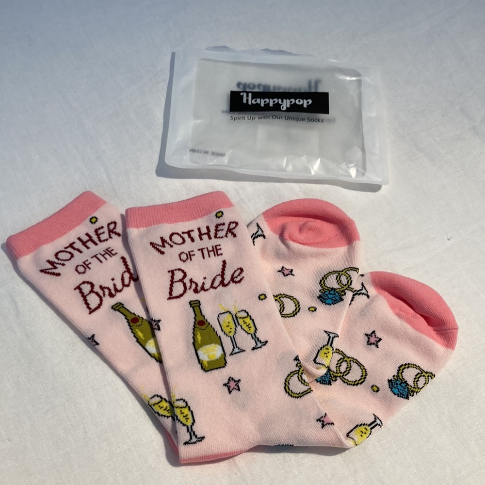 Happypop Mother of the bride socks pink NWOT